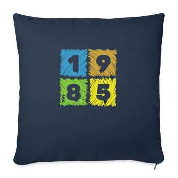 40th Birthday Colored Patches since 05/1985 - Sofa pillowcase 17,3'' x 17,3'' (45 x 45 cm) - navy - Front