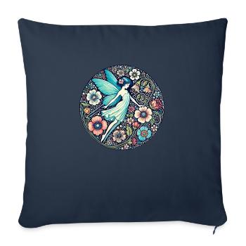 Fée Bleue - Housse de coussin décorative 45 x 45 cm - bleu marine - Devant