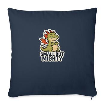 Petit mais puissant - petit dragon, grande puissance - Housse de coussin décorative 45 x 45 cm - bleu marine - Devant