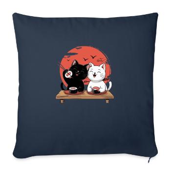 Sushi Cats – Cute Japanese Cat Design - Sofa pillowcase 17,3'' x 17,3'' (45 x 45 cm) - navy - Front