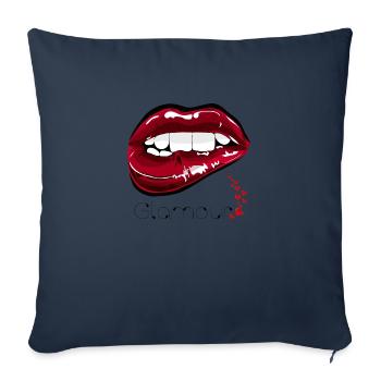 Glamour - Housse de coussin décorative 45 x 45 cm - bleu marine - Devant