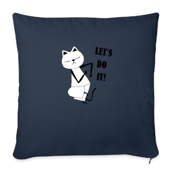 Nekochan Antonio : Allons-y ! - Housse de coussin décorative 45 x 45 cm - bleu marine - Devant