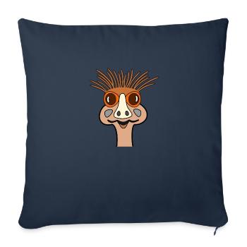Vogel Strauss - Sofakissenbezug 45 x 45 cm - Navy - Vorne