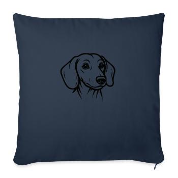TinyPaws Black & White Edition Dackel Style b - Sofakissenbezug 45 x 45 cm - Navy - Vorne