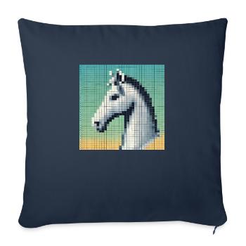 2024 Pferd NFT Kopf Comic Hochauflösung - Sofakissenbezug 45 x 45 cm - Navy - Vorne