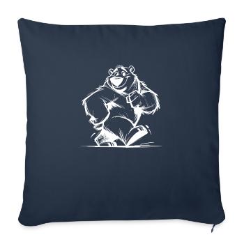 Knuffiger Bär ein Star im Kinderzimmer - Sofakissenbezug 45 x 45 cm - Navy - Vorne