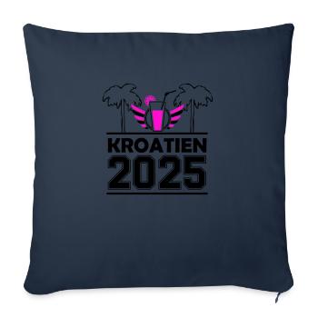Croatie 2025 - Housse de coussin décorative 45 x 45 cm - bleu marine - Devant