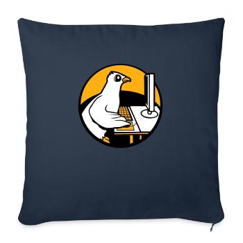 Taube arbeitet Büro Computer Tatsatur Maus Gamer - Sofakissenbezug 45 x 45 cm - Navy - Vorne