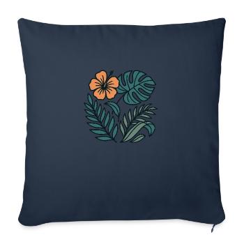 Aloha Flora - Sofakissenbezug 45 x 45 cm - Navy - Vorne