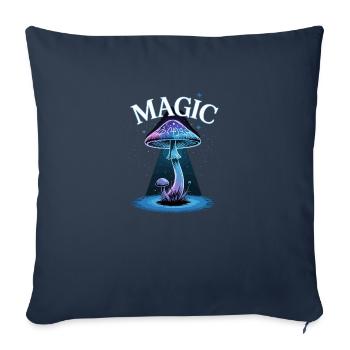 Champignon magique à la lumière des étoiles - Housse de coussin décorative 45 x 45 cm - bleu marine - Devant
