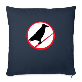 Corbeau assis interdit Rod Corde signe Note - Housse de coussin décorative 45 x 45 cm - bleu marine - Devant
