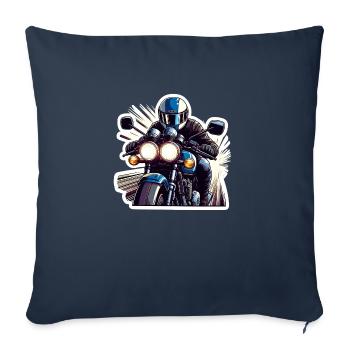 Retro Speed Biker - Sofakissenbezug 45 x 45 cm - Navy - Vorne