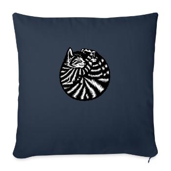Chat Chat mignon - Housse de coussin décorative 45 x 45 cm - bleu marine - Devant