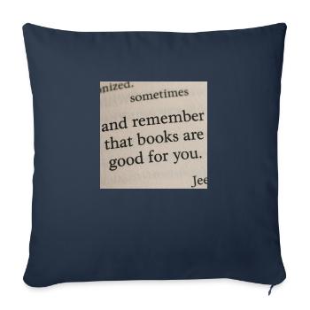 Buchseite - Bücher tun dir gut - Sofakissenbezug 45 x 45 cm - Navy - Vorne