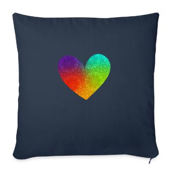Cœur cœur amour - Housse de coussin décorative 45 x 45 cm - bleu marine - Devant