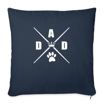 papa chien - Housse de coussin décorative 45 x 45 cm - bleu marine - Devant