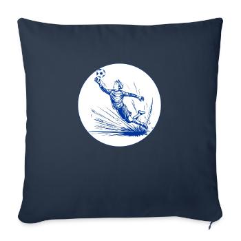 Gardien de but (bleu et blanc) - Housse de coussin décorative 45 x 45 cm - bleu marine - Devant