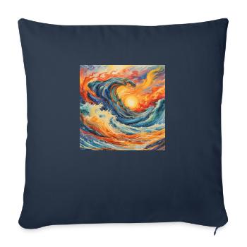 Flammende Flut - Sofakissenbezug 45 x 45 cm - Navy - Vorne