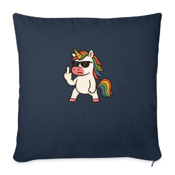 Middle finger unicorn - Sofa pillowcase 17,3'' x 17,3'' (45 x 45 cm) - navy - Front
