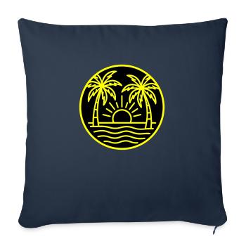 Vacances à Island Palm Tree - Housse de coussin décorative 45 x 45 cm - bleu marine - Devant
