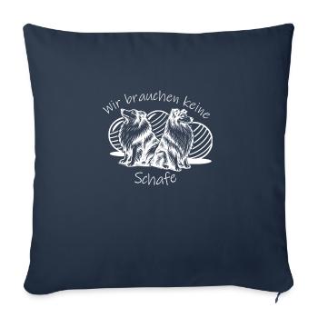 Treibball (weiß) mit Text - Sofakissenbezug 45 x 45 cm - Navy - Vorne