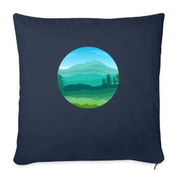 paysage naturel - Housse de coussin décorative 45 x 45 cm - bleu marine - Devant