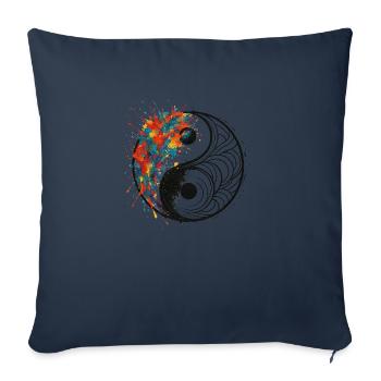 Yin-Yang Splash mit schwarzem Hintergrund - Sofakissenbezug 45 x 45 cm - Navy - Vorne