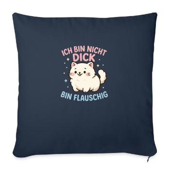 Bin nicht dick - Sofakissenbezug 45 x 45 cm - Navy - Vorne