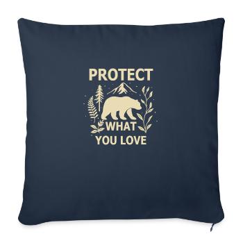 Protégez ce que vous aimez - Housse de coussin décorative 45 x 45 cm - bleu marine - Devant