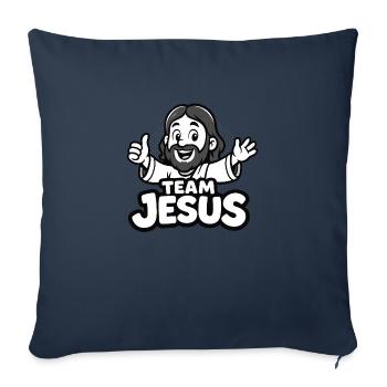 Équipe Jésus - logo amusant - Housse de coussin décorative 45 x 45 cm - bleu marine - Devant