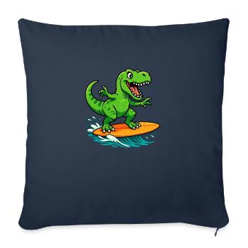 surfing t rex - Sofa pillowcase 17,3'' x 17,3'' (45 x 45 cm) - navy - Front