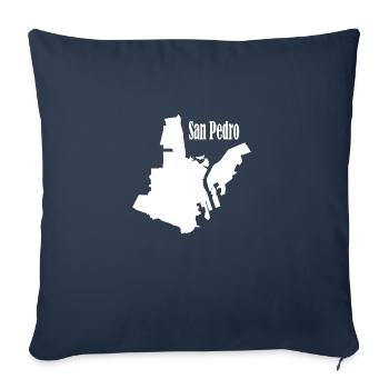 San Pedro L.A. blanc - Housse de coussin décorative 45 x 45 cm - bleu marine - Devant