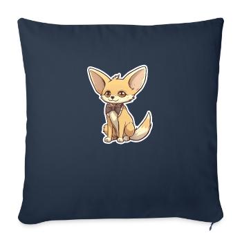 A cute fennec fox wearing a bowtie - Sofa pillowcase 17,3'' x 17,3'' (45 x 45 cm) - navy - Front