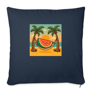 Watermelon Relax – Hammock & Sun - Sofa pillowcase 17,3'' x 17,3'' (45 x 45 cm) - navy - Front