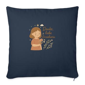 Danke Erzieherin – Geschenk Kindergarten Liebe - Sofakissenbezug 45 x 45 cm - Navy - Vorne