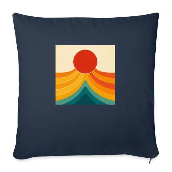 Figurativer Sonnenuntergang am Meer - Sofakissenbezug 45 x 45 cm - Navy - Vorne