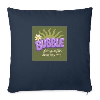 BUBBLE – Feeling Softer Since Day One - Housse de coussin décorative 45 x 45 cm - bleu marine - Devant