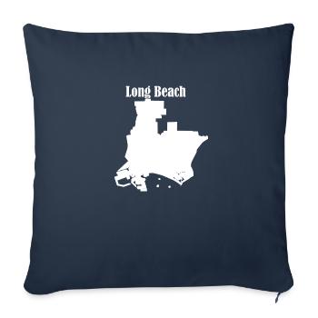 Long beach - Sofa pillowcase 17,3'' x 17,3'' (45 x 45 cm) - navy - Front