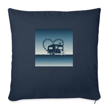 Entdecke unser hochwertiges Camperliebe 50+ Shirt - Sofakissenbezug 45 x 45 cm - Navy - Vorne