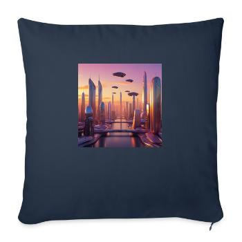 Art - Housse de coussin décorative 45 x 45 cm - bleu marine - Devant