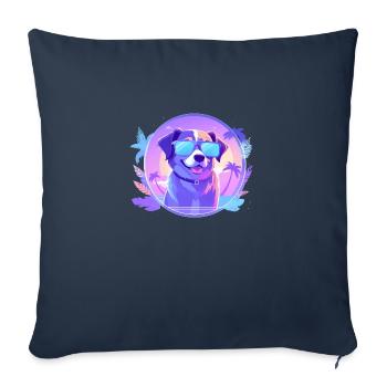 Coole Sommer-Vibes 80er Cyber Sonnenbrillen Hund - Sofakissenbezug 45 x 45 cm - Navy - Vorne