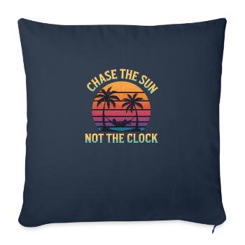 Poursuivez le soleil, pas l’horloge - Housse de coussin décorative 45 x 45 cm - bleu marine - Devant
