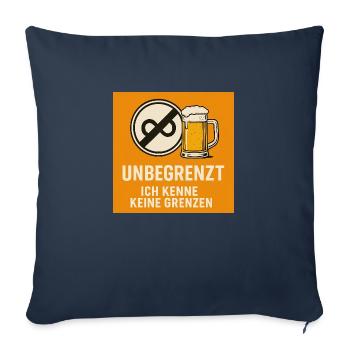 ICH KENNE KEINE GRENZEN Unbegrenzt Bierchen - Sofakissenbezug 45 x 45 cm - Navy - Vorne