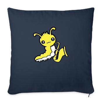 Caterpillar Saxophone Trumpet Instrument Music Hobby Cute - Sofa pillowcase 17,3'' x 17,3'' (45 x 45 cm) - navy - Front