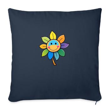 Colorful Color Flower Colorful Rainbow Sunflower - Sofa pillowcase 17,3'' x 17,3'' (45 x 45 cm) - navy - Front