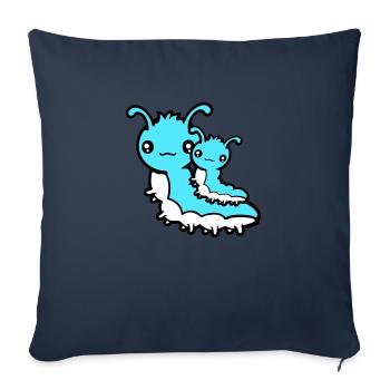 2 Caterpillar Family Mom Dad Child Baby Father Mother - Sofa pillowcase 17,3'' x 17,3'' (45 x 45 cm) - navy - Front