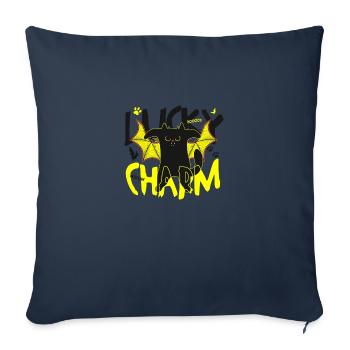 Glücksbringer Schwarze Katze Fledermaus Flügel Halloween - Sofakissenbezug 45 x 45 cm - Navy - Vorne
