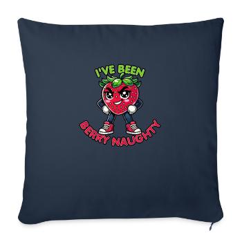 Beere Freche Erdbeere Lustiges & Freches Wortspiel Design - Sofakissenbezug 45 x 45 cm - Navy - Vorne