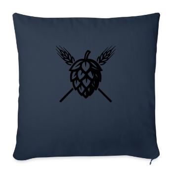 Hops Barley Symbol - Sofa pillowcase 17,3'' x 17,3'' (45 x 45 cm) - navy - Front