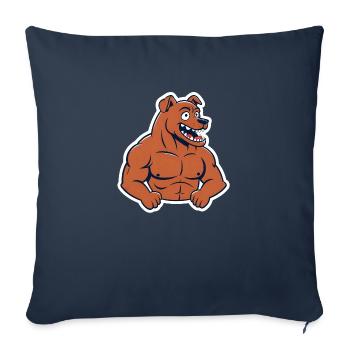 Chien avec des muscles - Chemise de fitness comique drôle - Housse de coussin décorative 45 x 45 cm - bleu marine - Devant
